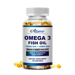 120 Pills Omega 3 Fish Oil Capsules Triple Strength EPA & DHA, Highest Potency