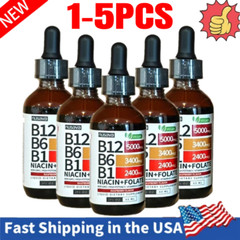 Nusava Vitamin B12 B6 Liquid Drops, B12 Sublingual B Complex B12 1|5 5000mcg Pk.