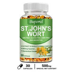 St. John’s Wort Caps 500mg – Stress Anxiety Depression Relieve, with Hypercin