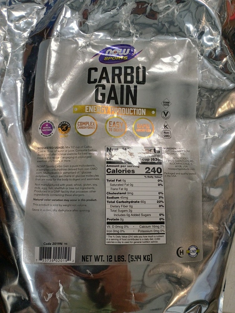 Now Carbo Gain – Pure Maltodextrin 12 lbs