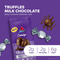 Endulge Milk chocolate Truffles low Sugar low carb Keto Friendly 12 Count…….