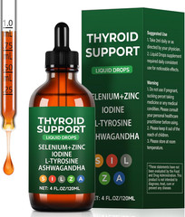 Thyroid Support Complex Liquid Drops for Women & Men – High Potency Iodine, Zinc