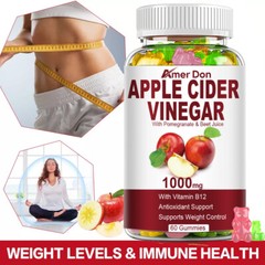 Apple Cider Vinegar Gummies 60ct Weight Loss Appetite Suppressant Detox Cleanse