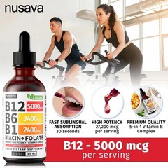 Nusava Vitamin B complex – B 12, B 6 & B 1 + Niacin & Folate – Double pack**