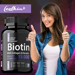 Biotin with Collagen & Keratin – Maximum Strength, Hair Skin and Nail Health