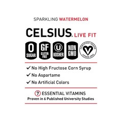 CELSIUS Sparkling Watermelon, Sugar Free Energy Drink, 12 Fl Oz (Pack of 12)