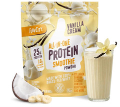 FlavCity Vanilla All-In-One Protein Shake, Grass-Fed Whey, 20 Servings