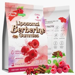 Liposomal Berberine Gummies 1500mg Ceylon Cinnamon Raspberry 120 Count 60 days