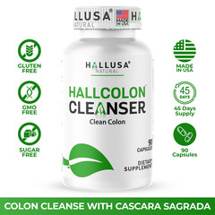 HALLCOLON – Digestive Health & Colon Cleanser – Detox Support – 90 Capsules