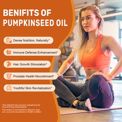 3000mg Pumpkin Seed Oil Saw Palmetto 120 Softgels Bladder Health, Immune Support