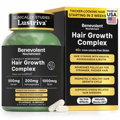 Benevolent Nourishment Lustriva Hair Growth Supplement 90 Capsules Keratin