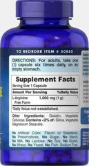 Puritan’s Pride L-arginine 1000 Mg Capsules, 100 Count, White FREE SHIPPING USA