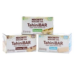 Gourmet 18 Tahini Bars – Pistachio, Vanilla & Cocoa Nibs – 100 Calorie Treats
