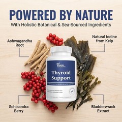 Thyroid Support: Iodine Selenium Zinc B-12 L-Tyrosine Ashwagandha Kelp: Energy