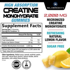 Creatine Monohydrate Gummies 2000mg – Best Micronized, Sugar Free Creatine Ch…