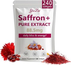 Saffron Extract Supplements 88.5mg,240 Softgels, 4 Month Supply- Boost Energy &