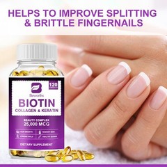 1-5x Hair Growth Dietary Supplement with Collagen Complex 60/120/600 Capsules