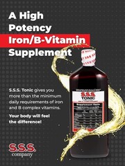 S.S.S. Tonic High Potency Iron Supplement with B1 B2 B3 Vitamins 20 fl oz