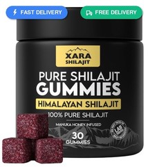 Xara Shilajit Pure Himalayan Shilajit Gummies for Men, Gummies 85+ Trace…