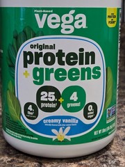 Vega Plant Based Protein + Greens Creamy Vanilla 18 oz ~ Best Before 6/2026