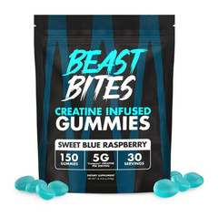 Beast Bites Creatine Infused Gummies, Blue Raspberry