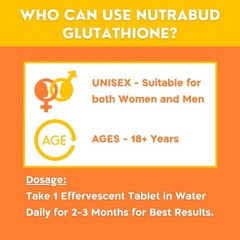 Nutrabud Glutathione 500mg + Vitamin C 20 Effervescent Tabs | Skin Glow Boost