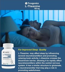 Trexgenics L-THEANINE 100 mg Stress, Focus Mood Relaxation Support – 120 x 2 cap