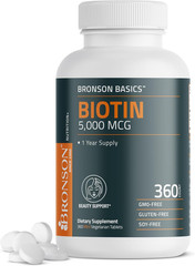 Bronson Biotin 5,000 MCG Hair Skin Nails & Energy Non-Gmo 360 Vegetarian Tablets