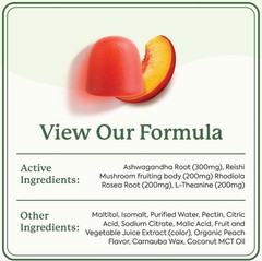 4-PACK WonderCalm Mushroom Ashwagandha Reishi L-Theanine Summer Peach Gummies