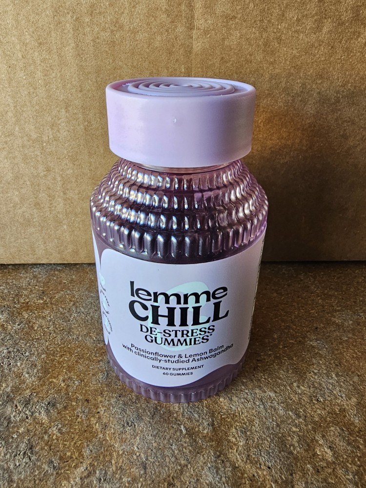 Lemme Chill De-Stress Gummies 60ct Ashwagandha KSM-66 Stress Relief EXP 06/27