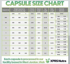 XPRS Nutra Size 00 Empty Capsules – 1000 Count Separated Empty Gelatin Capsules
