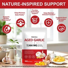 MXCZBSM Aged Garlic Extract Capsules, Odorless Organic 300 Count (Pack of 1)