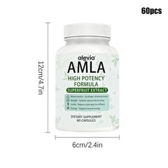 Amla Capsules 1000mg Organic Indian Gooseberry Ayurvedic Alevia Fruit（60 Count）