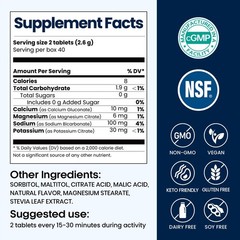 Chewable Electrolyte Tablets, 80 Count Fast-Dissolve Sugar-Free Stick Salt Ta…