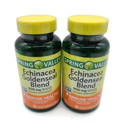 Spring Valley Echinacea Goldenseal Blend 900 mg 2 Pack 150 Capsules Total