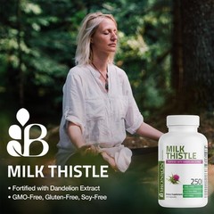 Bronson Milk Thistle Silymarin Marianum & Dandelion 250 Count (Pack of 1)
