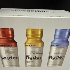 Ryde: Your Rhythm Shots 2.02 fl oz Energize Focus Relax 6 Pack 3 Flavors 12/2025