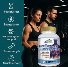 Magnesium Chloride (Cloruro de Magnesio) High absorption 2000 mg xs 140 capsules