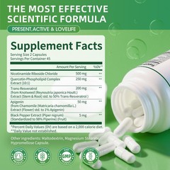 NAD+ 1005mg Liposomal Nicotinamide Riboside Resveratrol Anti-Aging Energy 1-5