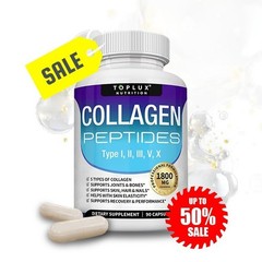 NEW Premium Collagen Peptides 1800 MG Hydrolyzed Anti-Aging – Types I,II,III,V,X