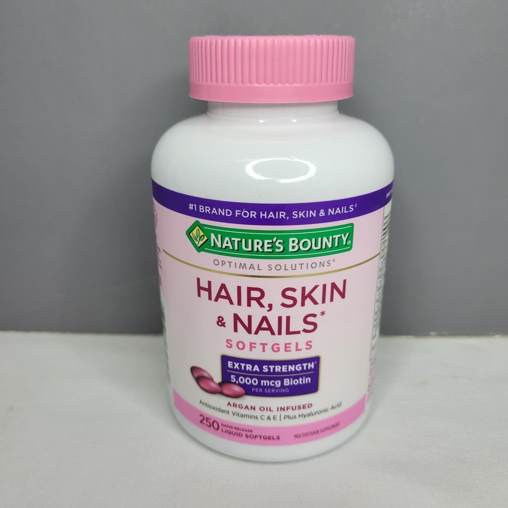 Nature’s Bounty HAIR SKIN and NAILS 250 Softgels 5000 mcg Biotin – 11/2026