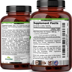 White Kidney Bean 10:1 Extract, 1800 mg per Serving, 200 Capsules, 2+ Suppl…