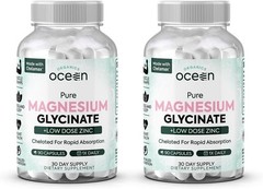 Organics Ocean Pure Magnesium 90 for Women and Men Glycinate Capsule sealed