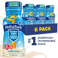 PediaSure Grow & Gain with Immune Support, 7g Protein, Vanilla, 8-fl-oz Bottle
