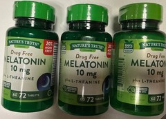 3 New Nature’s Truth Melatonin 10 mg Plus L-Theanine 72ct Each Exp 11/26 & 02/27