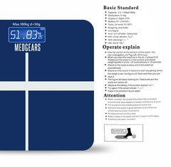 Medgears Digital Body Weight Scale Electronic Bathroom Weighing Scale 180kg LCD