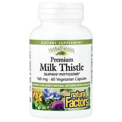 2 X Natural Factors, Herbal Factors�, Premium Milk Thistle, 160 mg, 60 Vegetari