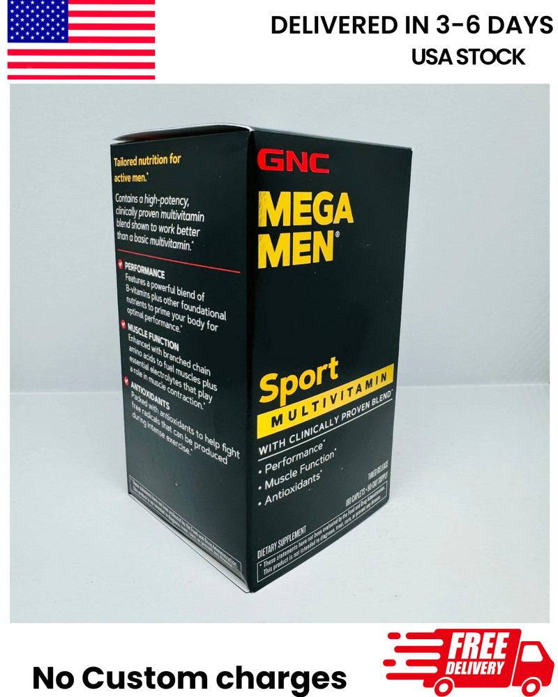 GNC Mega Men Sport Vitamin 180 Tablets Free Shipping 06/2027