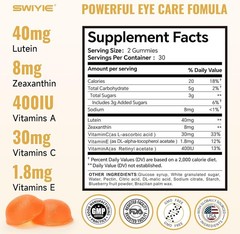 LUXRY SWIYIE Lutein Gummies – Eye Health Support with Lutein&Zeaxanthin, 60 Gums