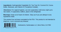 Tea Tree Oil Suppository Melts – 15 counts
